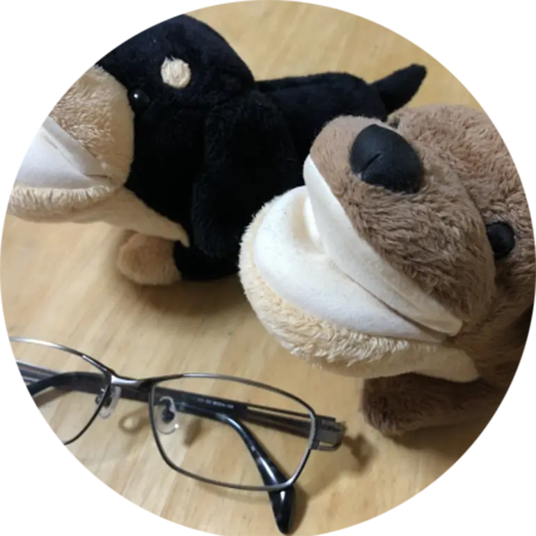 犬の形をした眼鏡入れ